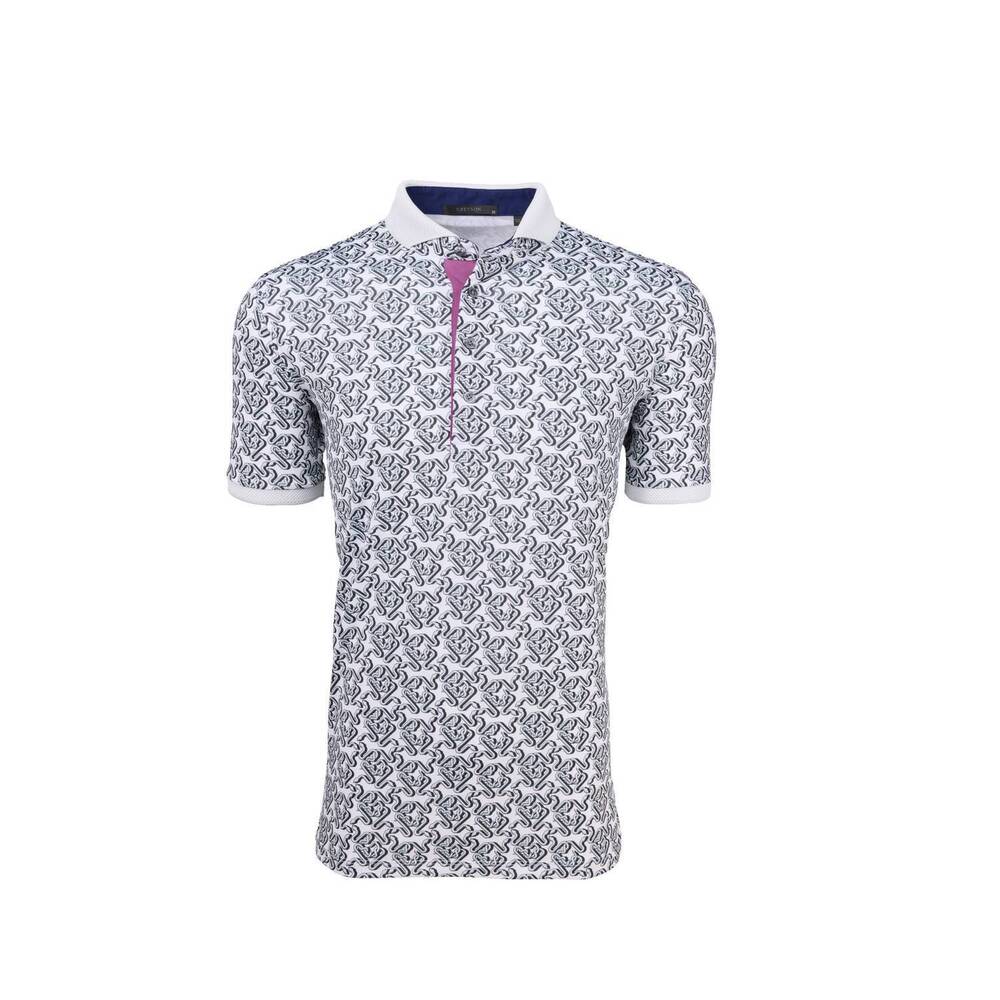 NEW GREYSON CLOTHIERS men's interwined polo in black/white